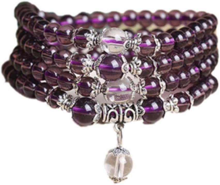 AccesCube 108 Beads Natural Crystal Bracelet Brazil Prayer Beads Multi-layer Rosary Mala Bracelet