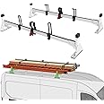 StarONE 54" Van Ladder Rack,Van Roof Rack Fit for 2015-On Ford Transit 150 250 350,White,2 Bars,500lbs