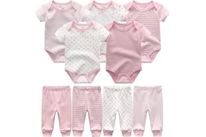 Chamie Newborn Baby Bodysuit Short Sleeve Baby Clothes for Boys and Girls