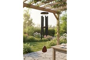 Large Aluminum Wind Chime - Deep B Major Pentatonic Tuned Outdoor Decor for Garden, Patio