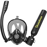 OCEADIVEO 0.5L Scuba Tank, Portable Pony Bottle for Shallow Water Diving | DOT Certified 0.5L aluminum tank meets safety standards, ideal for recreational snorkeling and diving use