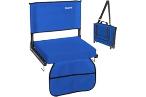 Sheenive Stadium Seating for Bleachers, Bleacher Seat with Backrest Cushion, Wide Padded Stadium Seats for Bleachers with Back Support, Stadium Chair with Shoulder Strap and Cup Holder