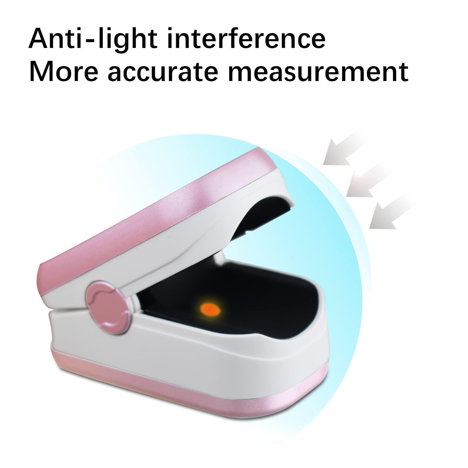 Pulse Oximeter Fingertip, Blood Oxygen Saturation Monitor with Large LED Display, Heart Rate Monitor for Adults, Fingertip Pulse Oximetr, with Lanyard (Rose Gold)