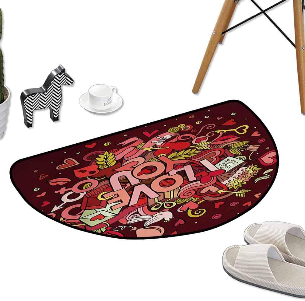 Large Floor Mats for Living Room Retro Funky I Love You