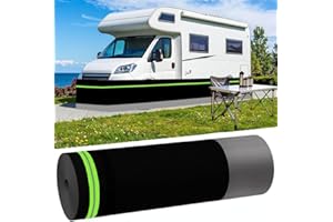 STABYLIS RV Skirting for Travel Trailers & 5th Wheels - Heavy Duty Windproof, Waterproof & UV Resistant Polyester | Reflective Strips, Double Velcro, Quick Install & Roll-Up Storage, Black (65.6ft x 2.6ft)