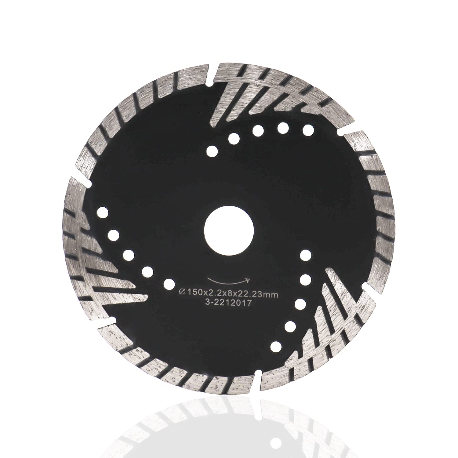 Z-LEAP Diamond Turbo Blades 8 MM Segments Saw Blade for Granite Mable Tile Concrete and Bricks Dry/Wet, 6 Inch