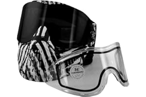 G.I. Sports Empire E-Flex Paintball Goggle Protective Mask w/Smoke & Clear Lens - Limited Edition Zebra