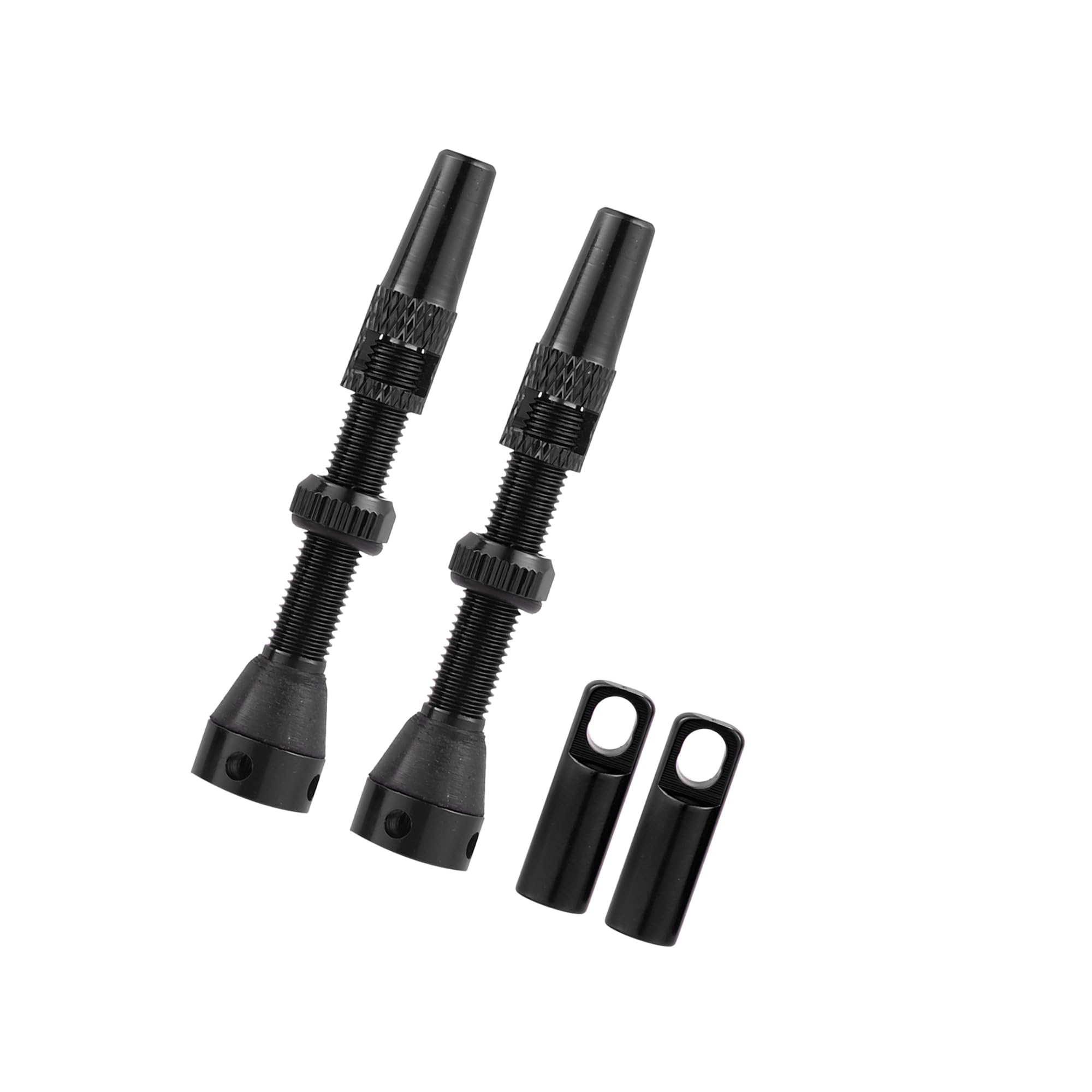 INFINAUTO 1 Set Aluminum Alloy Rubber 44mm Bike Tubeless Valve Stems Black Stylish Design