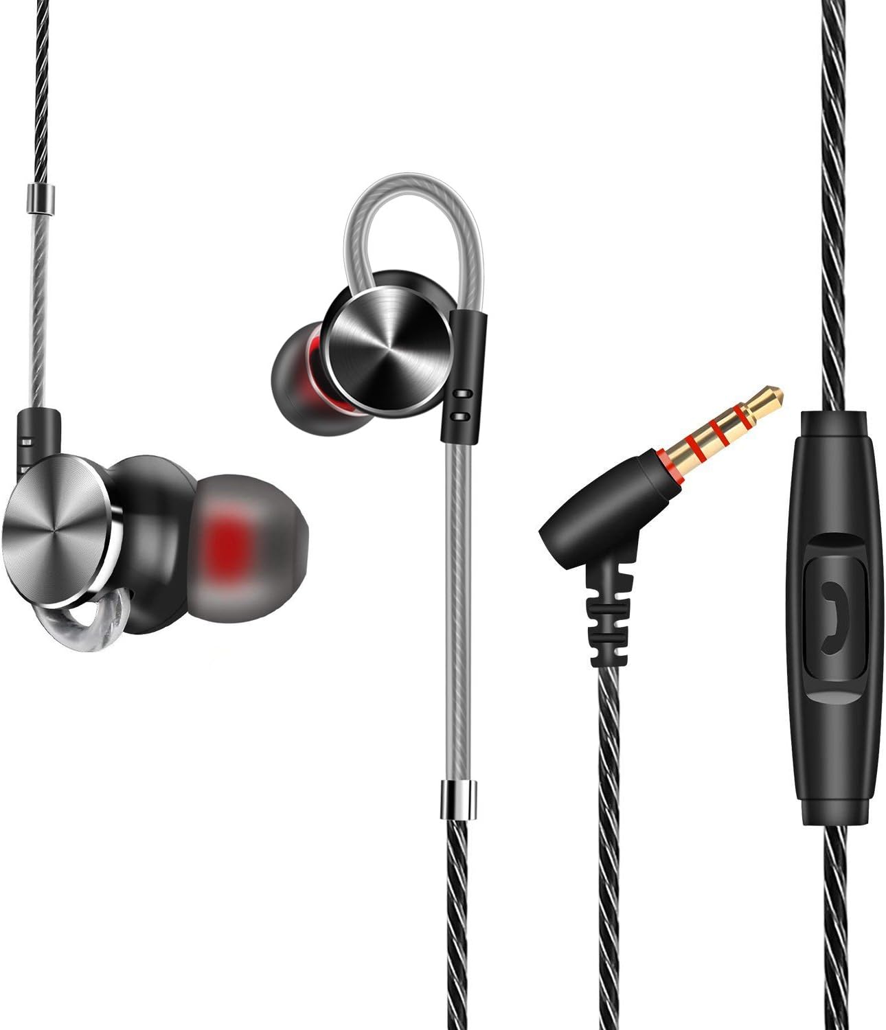 Accevo in-Ear Headphones Earphones with 12 mm Composite Drivers and Powerful Bass, High Definition Wired Headsets Earbuds for Phone, MP3 Players etc