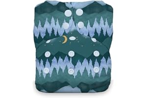 Thirsties Natural One Size All in One Reusable Cloth Diaper, Snap Closure, Mountain Twilight