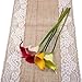Outus Burlap Lace Table Runner Hessian Table Cloth for Country Outdoor Wedding Party Decor
