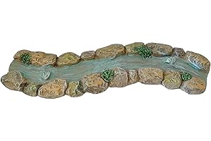 JIUMO Curved Mini Stream,Curved River for Miniature Garden,Micro Mini Path Road, Miniature River for Village Set,Dollhouse,Fairy Garden Accessory