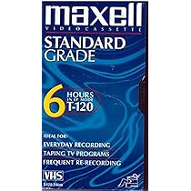 Maxell Standard Grade VHS Videotape - 6 Hour Recording Time, All-Purpose Use, Single Tape (214016)