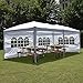 NSdirect 10 x 20 ft Pop Up Outdoor Canopy Tent,Heavy Duty Easy Portable Wedding Party Tent Carrying Bag Adjustable Folding Gazebo Pavilion Patio Shelter with 6 Removable Side Walls Tent,White