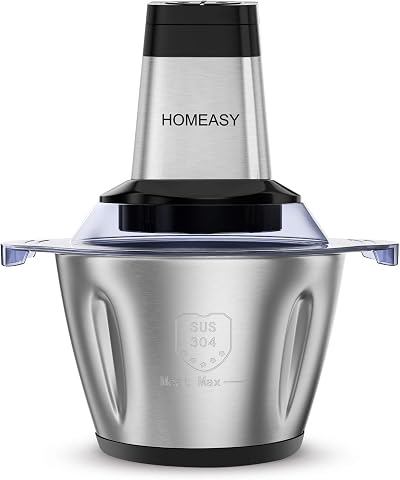 Homeasy Meat Grinder 2.5L 500W Food Processor 3 Speeds Stainless Bowl