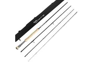 Aventik Fly Fishing Rod with Tube,4 Pieces,9FT 5wt,9FT 8wt, Carbon Fiber Fast Action Ultra-Portable Fly Rod for Traveling(Troutflow Series)