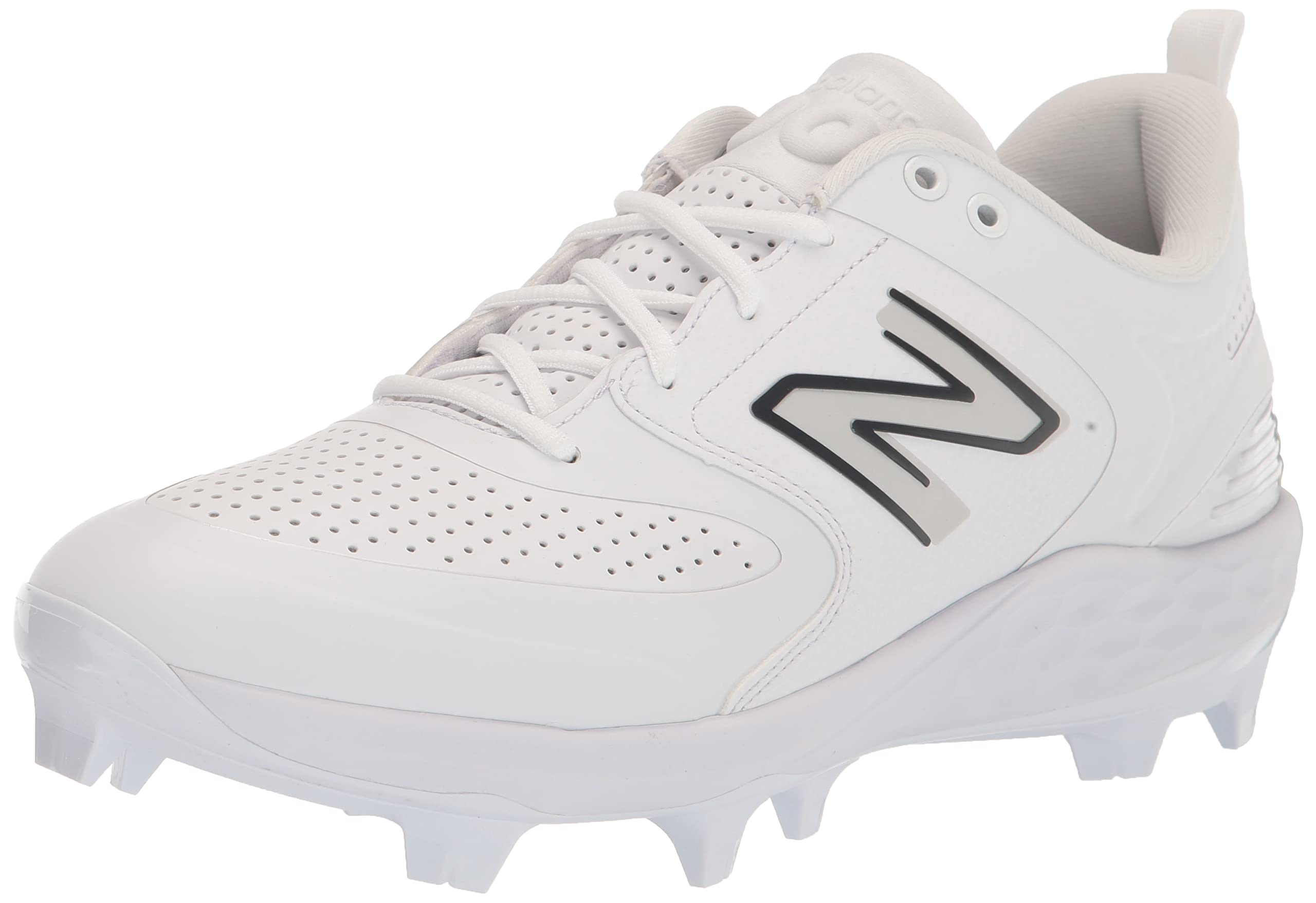 New Balance Men's Fresh Foam 3000 V6 Molded Baseball Shoe, Synthetic White/White, 15 M Image