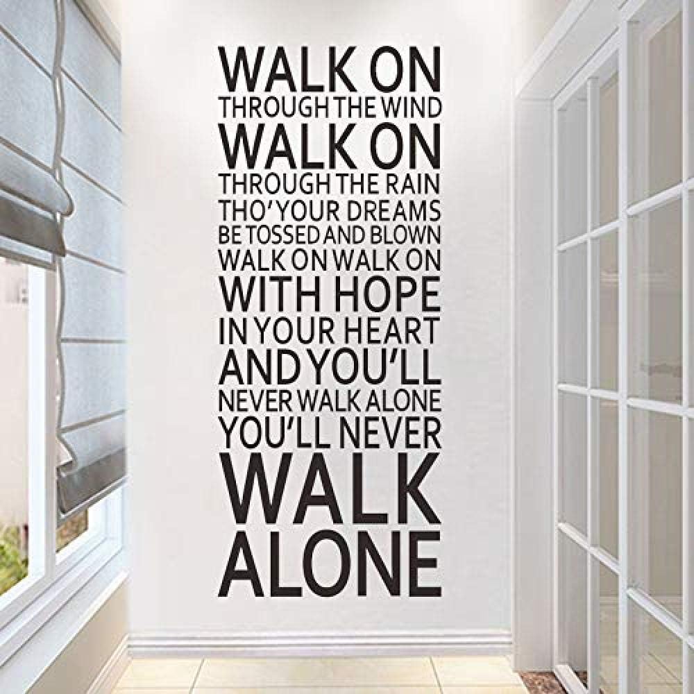 Wall Stickers You ll Never Walk Alone Inspirational Quotes Room Decoration Home Decals Vinyl Art Liverpool Team Song Lyrics