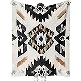 YWZDS Aztec Throw Blanket, Boho Geometric Pattern, Southwest Blankets Fuzzy Gifts for Sofa Couch Bedroom (40" x 30")