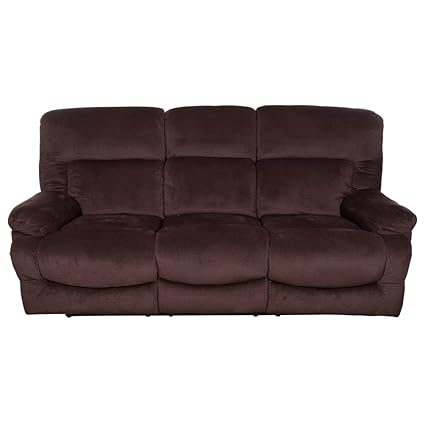 Evok Cardiff Fabric 3 Seater Recliner In Chocolate Colour