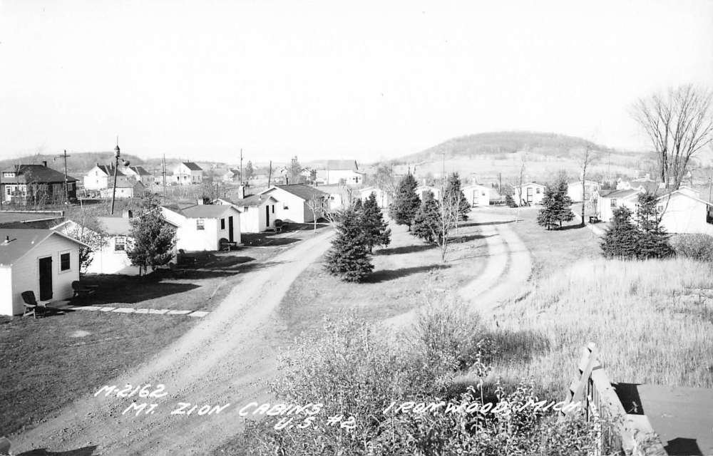 Ironwood Michigan Mt Zion Cabins Real Photo Antique Postcard