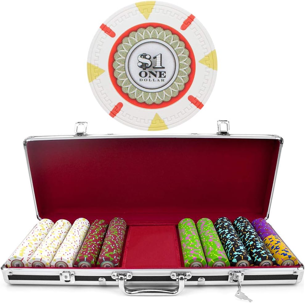 500 Ct Milano Poker Chip Set by Claysmith Gaming in Black