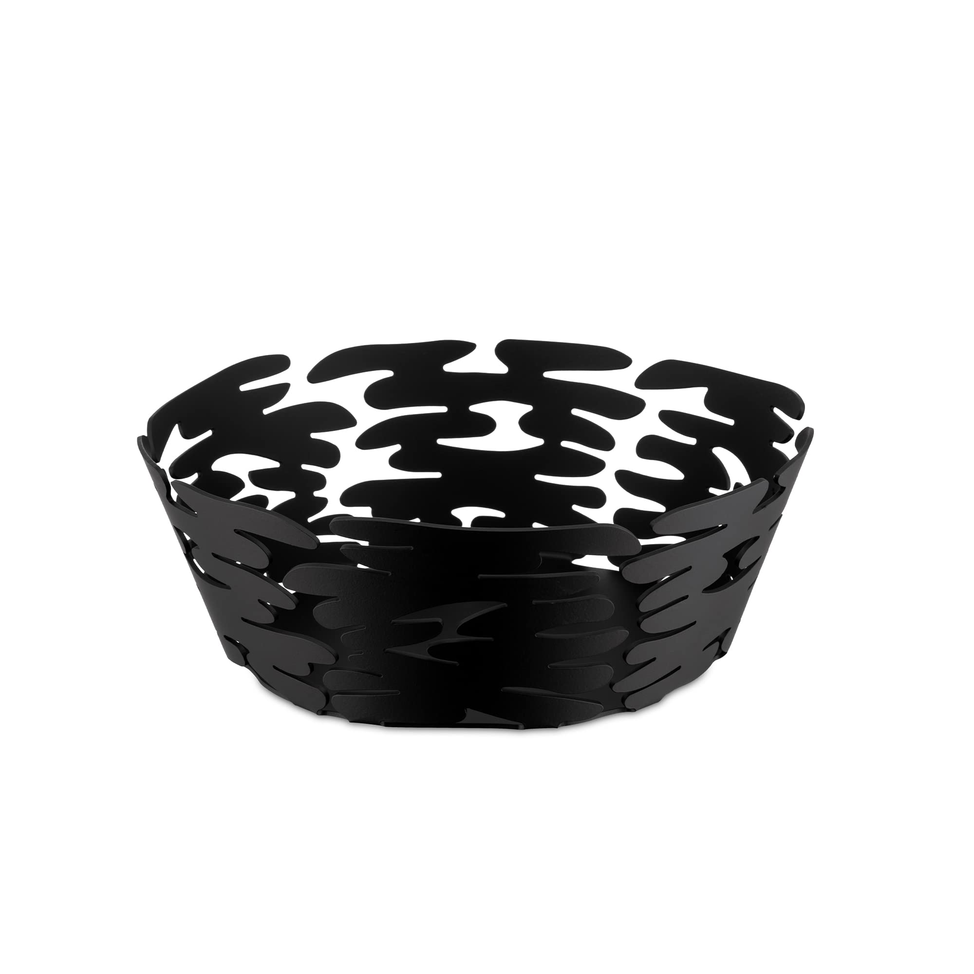 Alessi BM10/18 B Barket Round Basket, Alloy Steel, Black