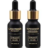Miuffue Lash Bonder and Primer Kit for Eyelash Extensions | Glue Accelerator Lash Sealant, Eyelash Extension Primer Protein Oil Remover, Adhesive Makeup Tools for Professional Use