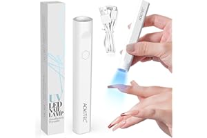 Aokitec Handheld UV Light for Nails - UV LED Nail Lamp for Gel Nails Portable Nail Dryer for Curing Gel Polish Nail Glue Gel Semi-Cured Gel Nail Stickers Quick Dry for Home Salon Travel DIY Mani Use