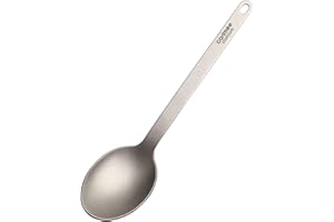 Carimee Pure Titanium Camping Spoon, Ultra-Light Eco-Friendly Portable Reusable Flatware for Outdoor Camping Backpacking Hiki