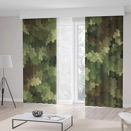 Amazon Com Yoliyana Windows Blackout Curtain Camo Living
