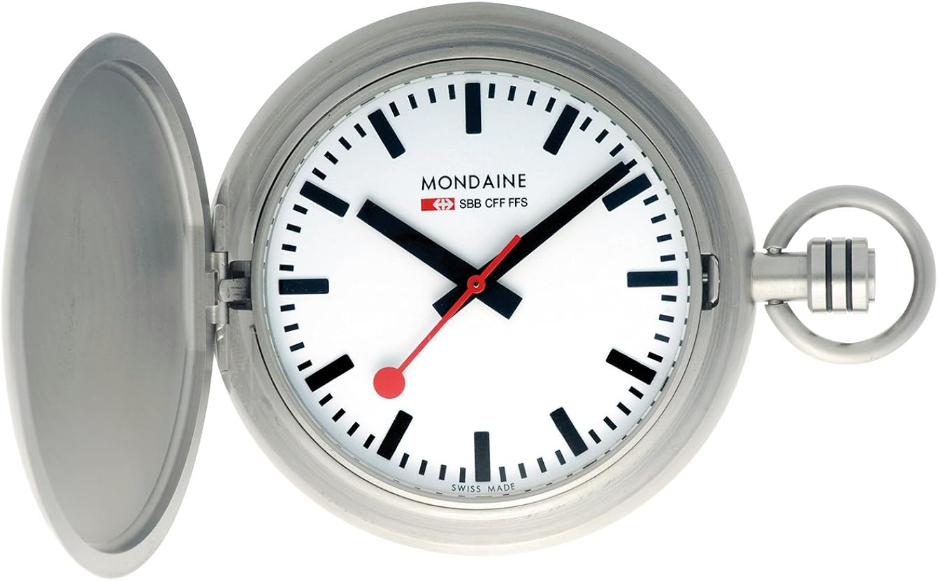 Mondaine Official Swiss Railways Watch Pocket Watch, Stainless Steel