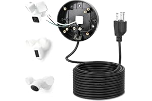 CAGUAN Power Cable and Plug-in Mount for Floodlight Cams Compatible with Floodlight Cam Wired Pro/Plus, Blink Wired Floodlight Camera, Electrical Box with 20ft Weatherproof Cable -(2in1 Mount and Cord Set)