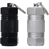 Shintop 2PCS High Capacity Aluminum Container Keychain Waterproof Pill Container