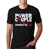 SUWATOIN Christian Couples Matching Shirt Power Couple Valentines Tee