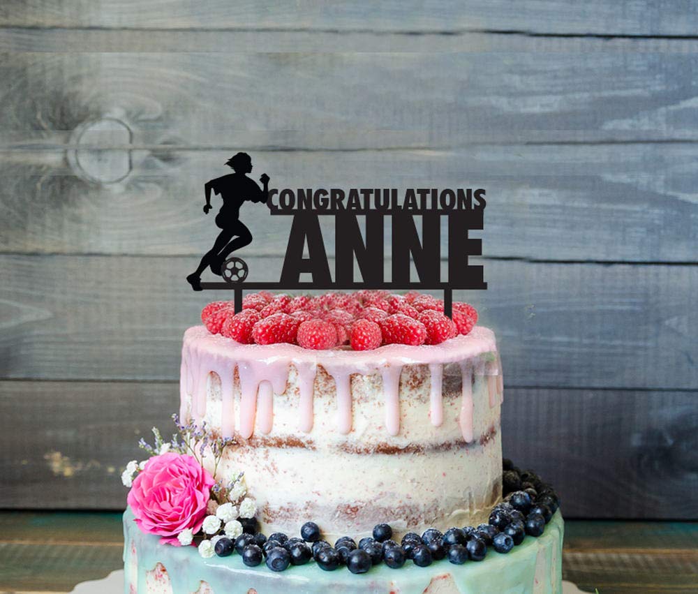 Soccer Birthday Cake Topper Female Soccer Player Silhouette