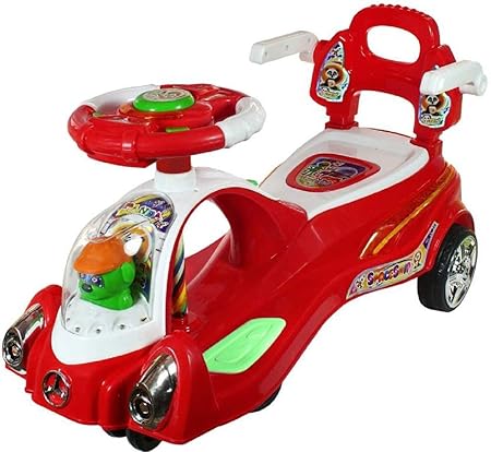 Adelee Plastic Space Swing Car for Kids (Red)