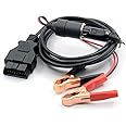 VSTM OBD II Vehicle ECU Emergency Power Supply Cable Memory Saver (3Meter) with Alligator Clip-On 12V Car Battery Cigarette Lighter Power Extension Socket