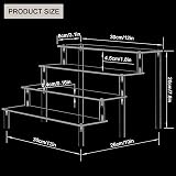 AZEAM Acrylic Riser 4 Tier Display Stand Clear Shelves 30x28x20cm (2 Pack) view 2