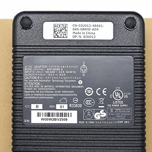 330W 19.5V 16.9A AC Adapter Power Supply Compatible for Alienware X711 P775DM3G MSI GT83VR GT73VR GT80 MSI deltal Desktop Trident 3 Series ADP-330AB D Clevo P370SM-A P775DM3 X7200 (4-Hole Plug)