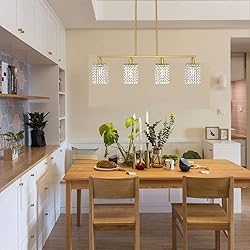 BONLICHT Modern Crystal Linear Chandelier4 Light