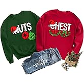TQUEQRW Couples Christmas Sweatshirts Merry Christmas Sweatshirts for Women Funny Xmas Long Sleeve Shirt Holiday Pullover
