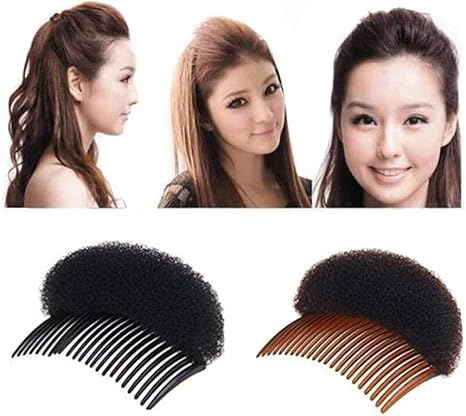 2pcs 1black 1brown Women Soft Sponge Foam Hair Base Inserts Bump