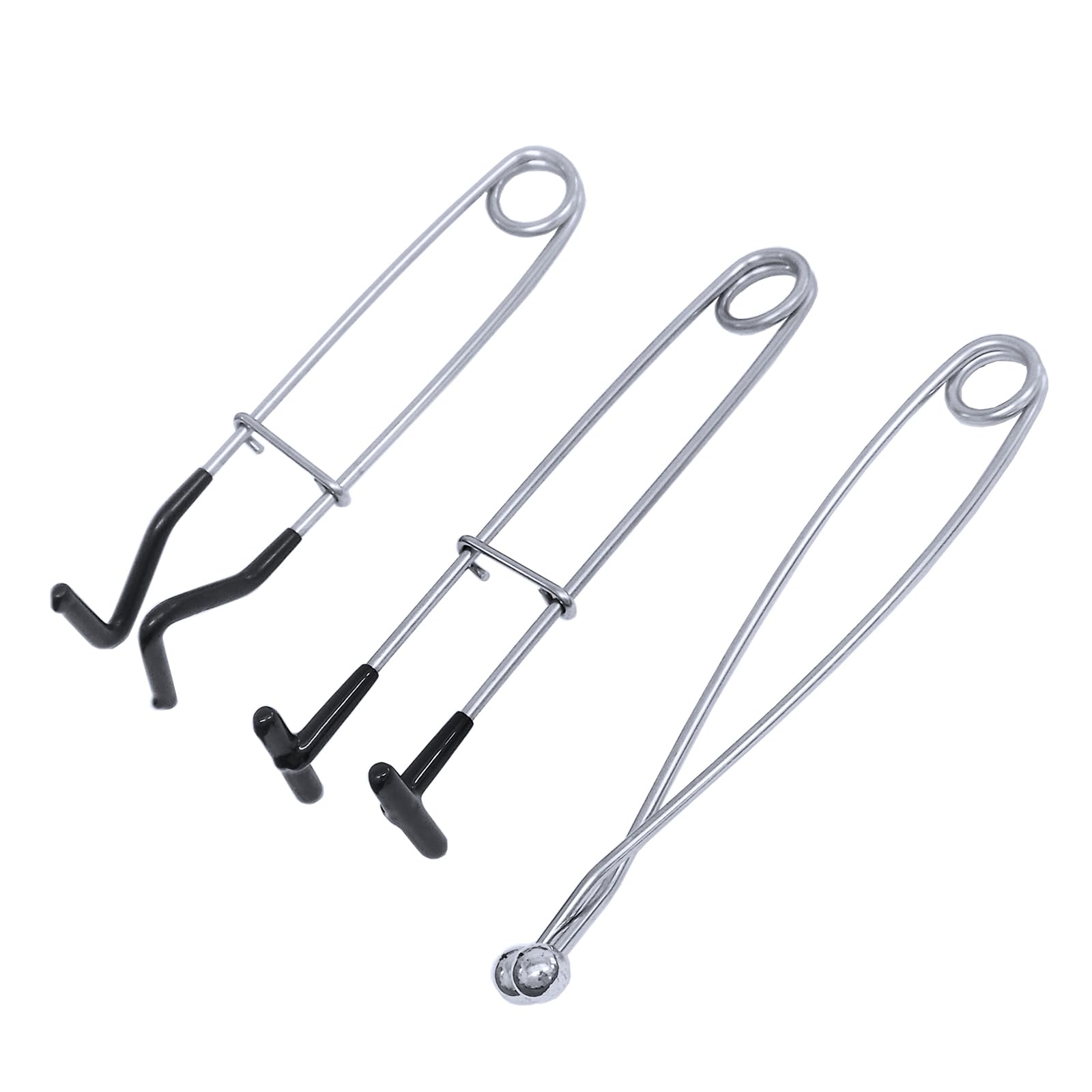 Young Wolf 3 pcs Stainless Steel Fish Mouth Spreader Fish Mouth Hook Remover Jaw Retractor Spring Fish Mouth Opener Set