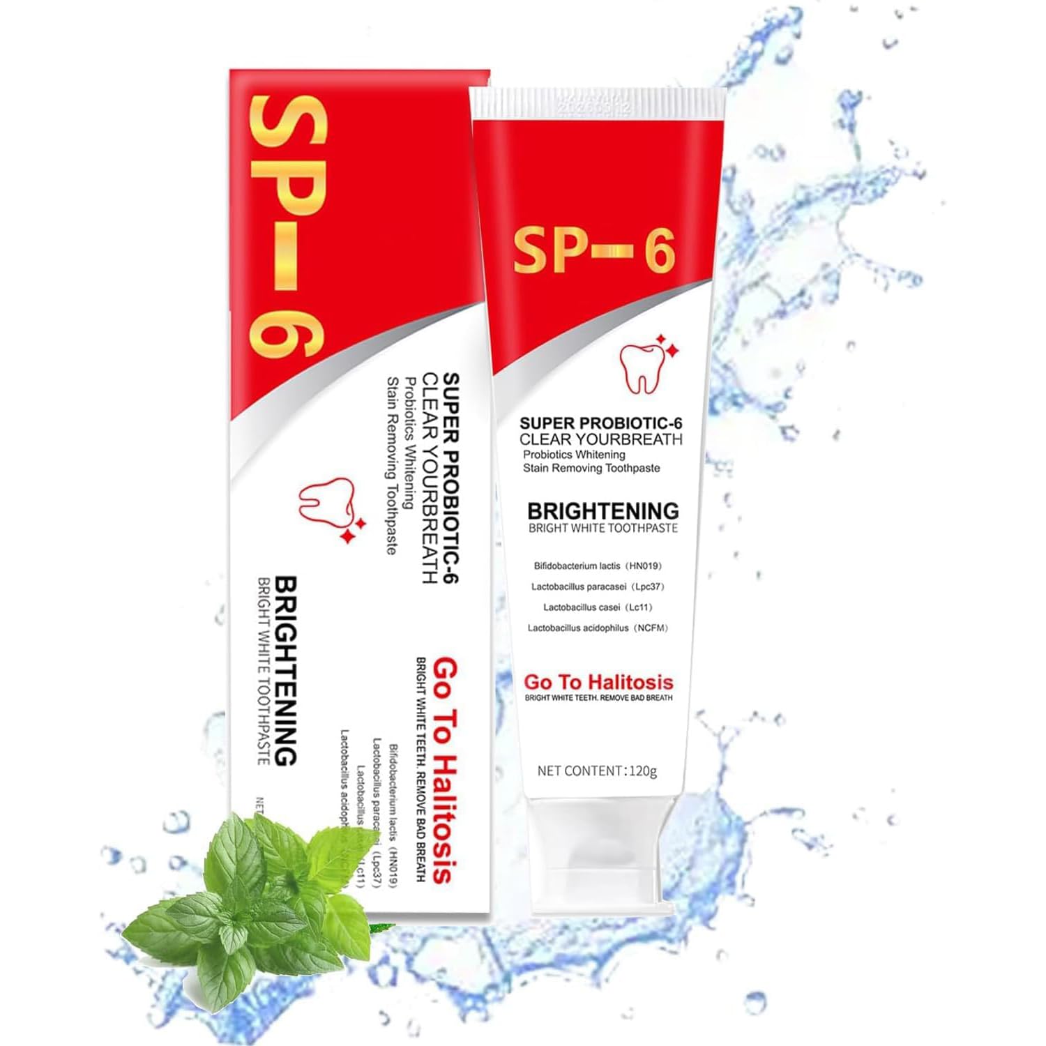 Photo 1 of **PACK OF 2**Sp-6 Probiotics Whitening Toothpaste, Sp-6 Ultra Whitening Toothpaste, Fresh Mint Flavor, Fresh Breath, 120g