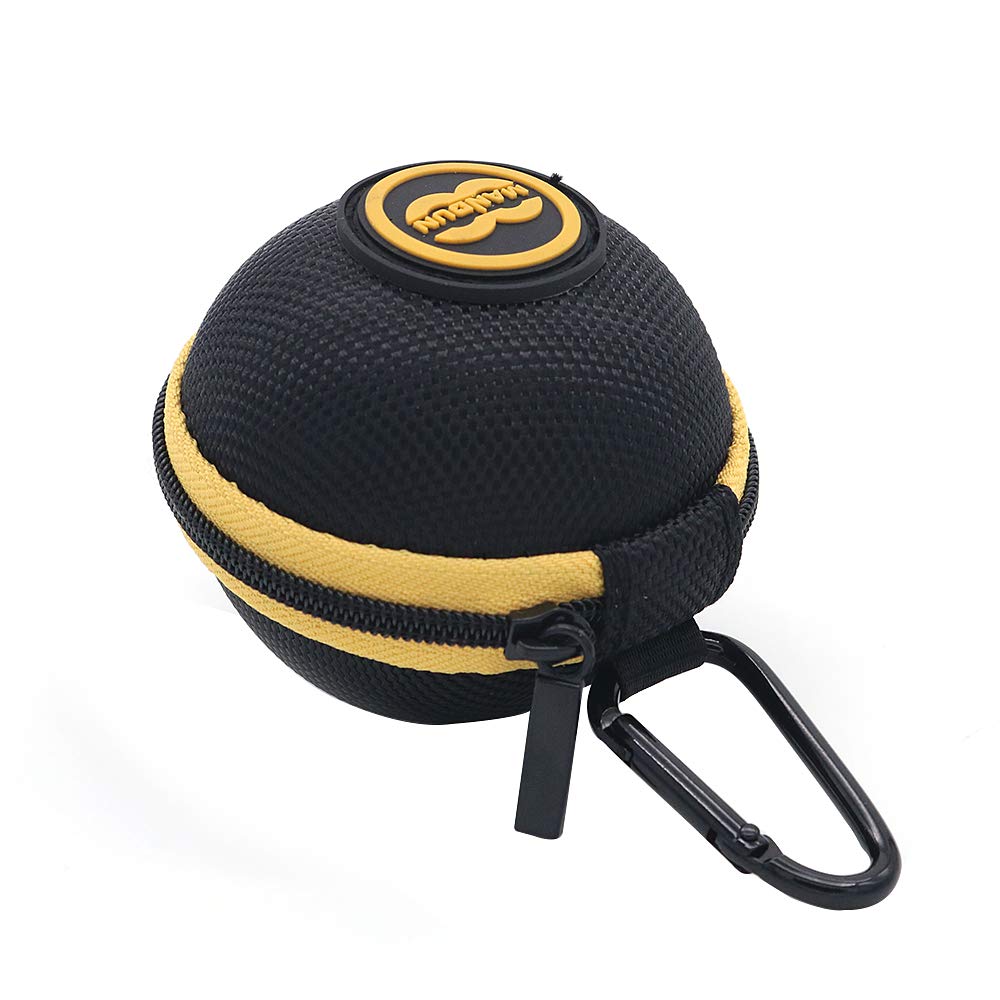 POFET Spherical Storage Bag Zip-Up Cue Ball Case,For Attaching Cue Balls,Pool Balls, Billiard Balls, Training Balls to Your Cue Ball Bag（Black）