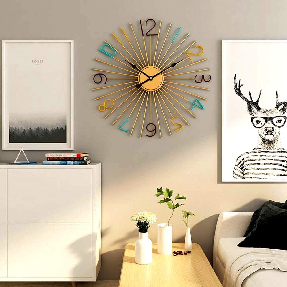 Buy Light Angle Sunburst Big Wall Clock Metal Wall Decor And