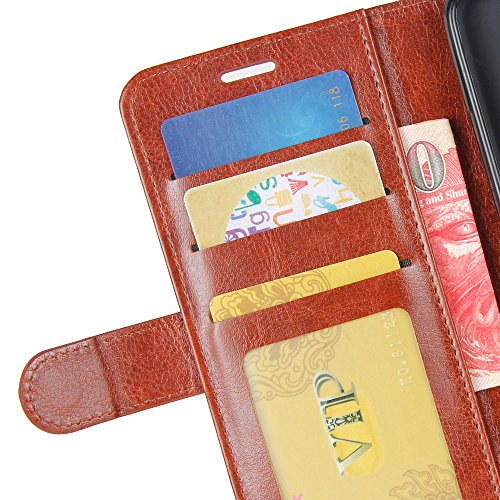 Scheam Lenovo K8 Note Case Luxury PU Leather Wallet Flip Protective Leather Covers Case Cover with Card Slots and Stand for Lenovo K8 Note Brown - Thumbnail 7