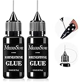 MelodySusie Nail Rhinestone Glue 12ML | 2Pcs, 3D Gel Nail Art Design Charms Gems Jewelry Decoration DIY Manicured at Home Cured Need Beauty Gifts for Women