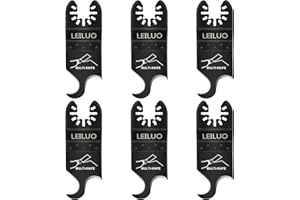 LEILUO 6 Pcs Oscillating Multi Tool Hook Knife Blade for Carpet Roof Shingles Soft Materials Universal Oscillating Tool Accessory with Storage Bag Compatible with DeWalt Dremel Milwaukee and More